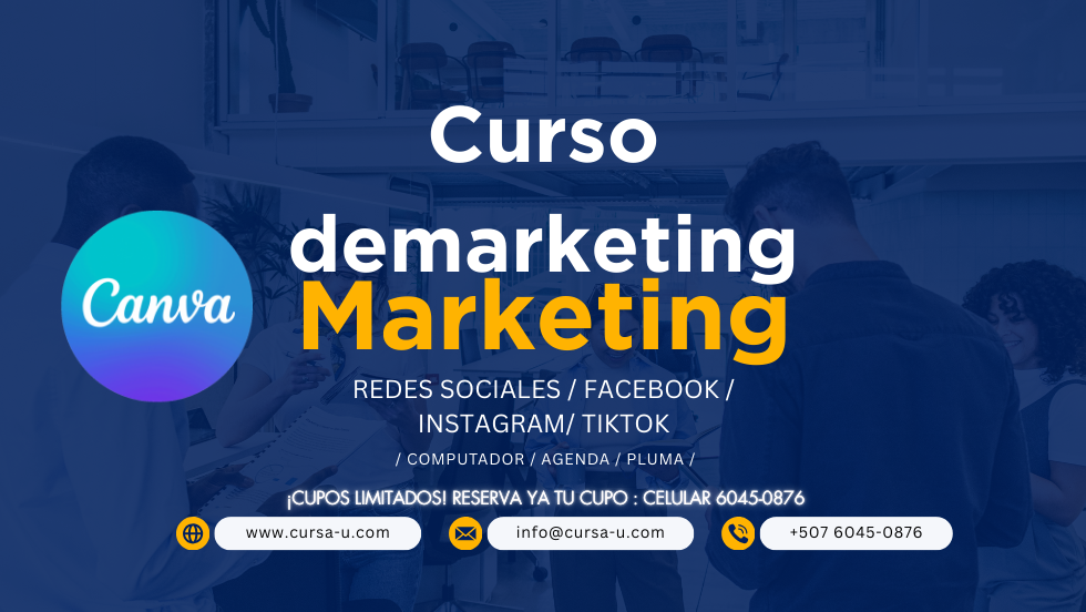 CURSO DE MARKETING DIGITAL Potencia tus Redes y tu Negocio con Cursa-U