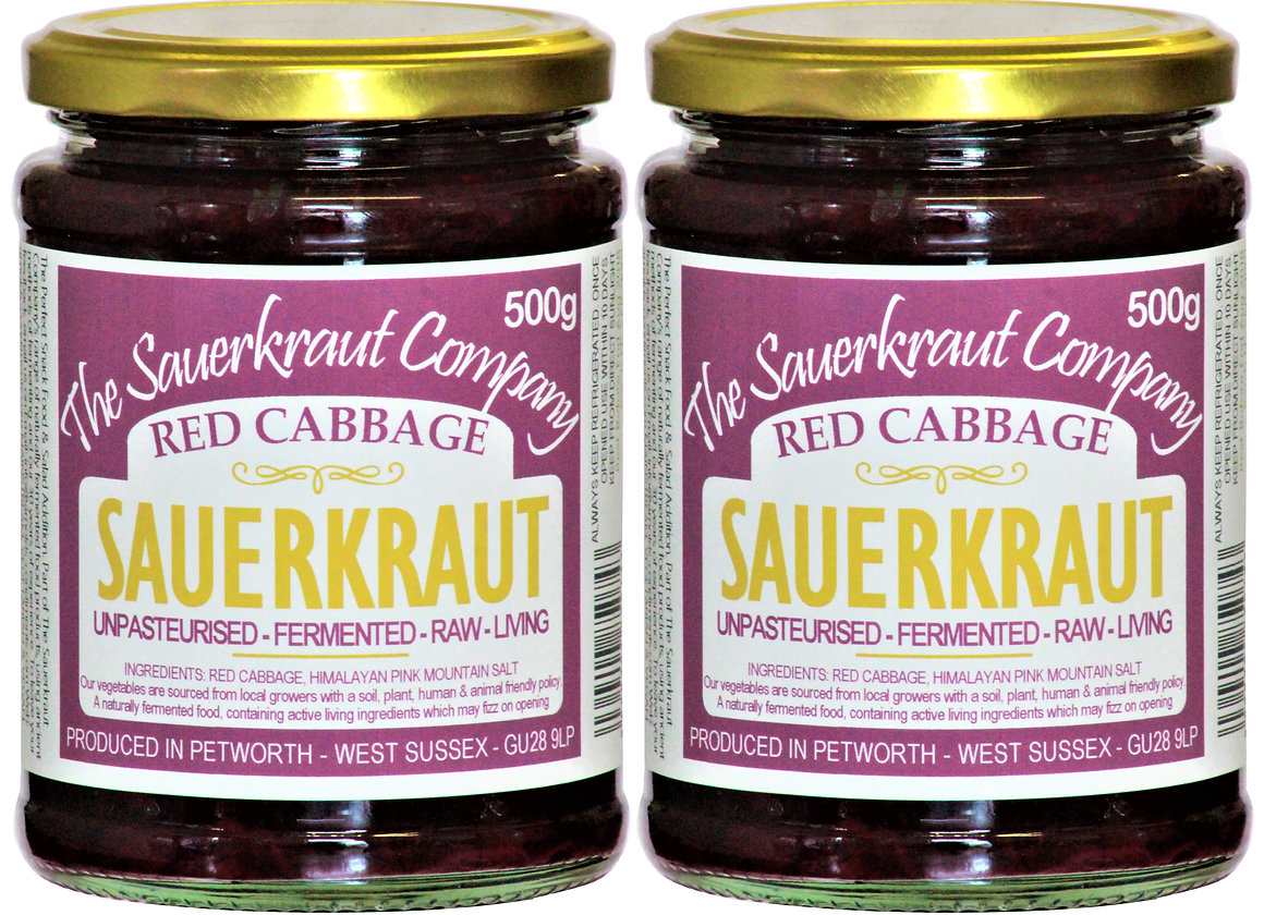 Barrel Aged Fermented Red Cabbage Sauerkraut (2x500g) Unpasteurised