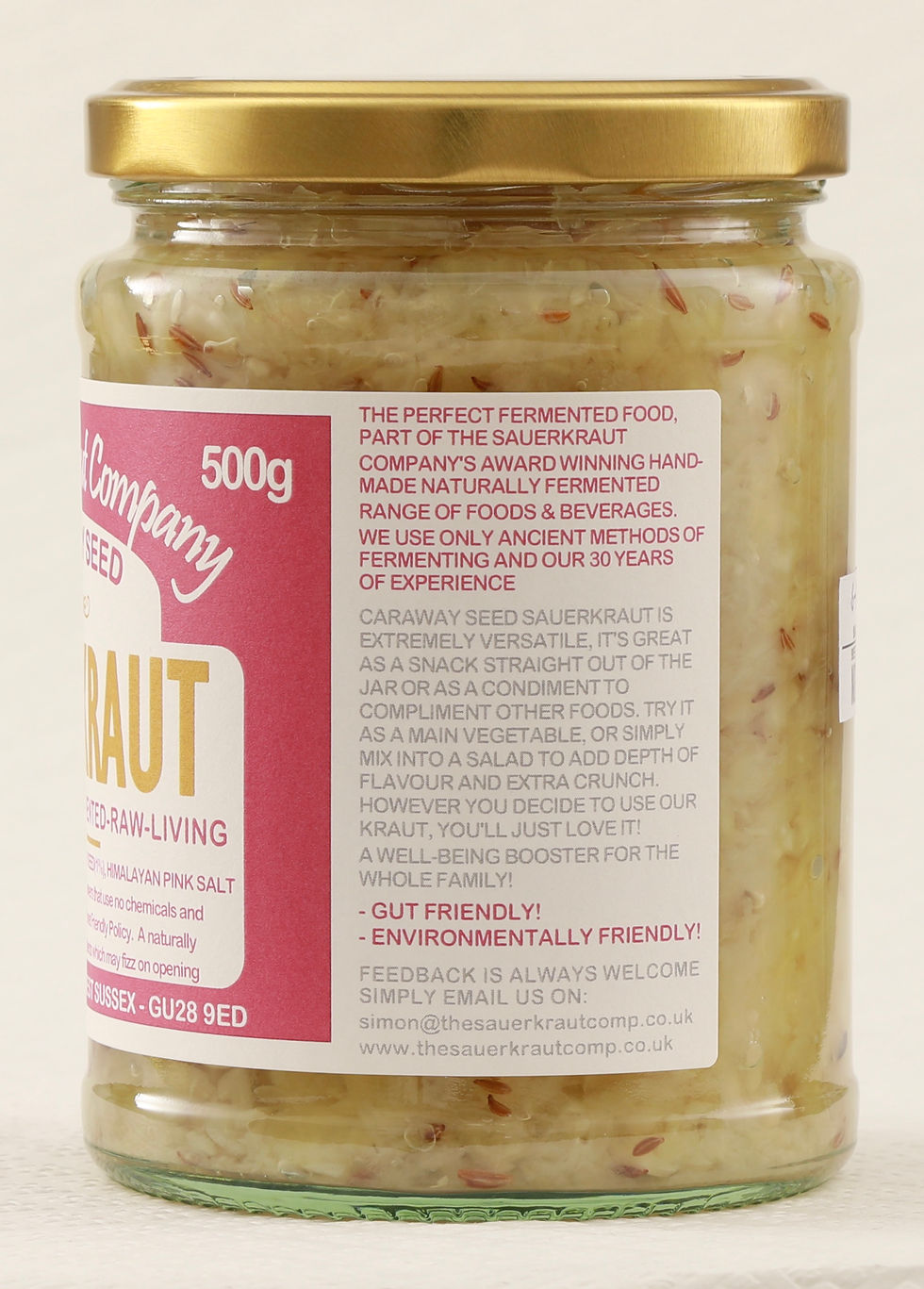 Thumbnail: Barrel Aged Fermented Sauerkraut & Caraway Seed (2x500g) Unpasteurised
