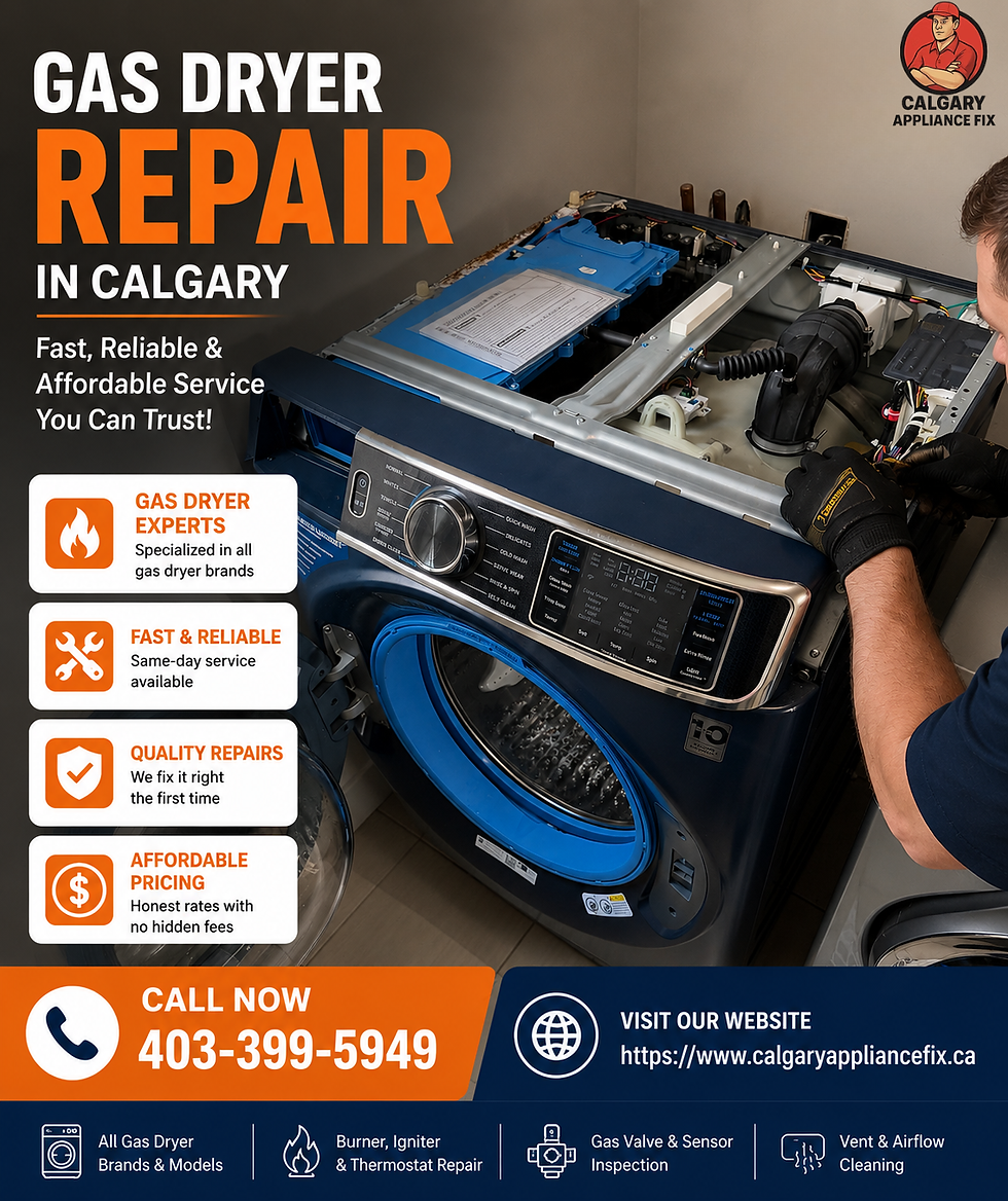 Gas dryer repair in Calgary