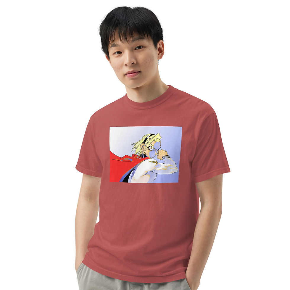 Miniatura: Camiseta unisex de tejido grueso teñida con el personaje Excel