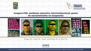 FGE Puebla detiene a cuatro presuntos narcomenudistas durante cateo en Cuapiaxtla