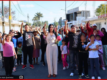 Ayuntamiento de Quecholac entrega obra de pavimentación en Palmarito Tochapan