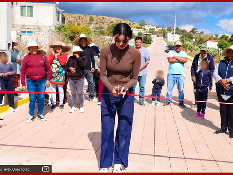 Ayuntamiento de Quecholac entrega adoquinamiento en Santa Catarina Villanueva