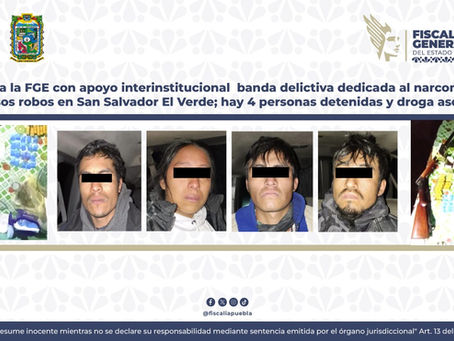 Desarticulan banda delictiva de narcomenudeo y robos en San Salvador El Verde