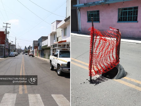 Agua de Puebla genera socavón por falta de mantenimiento a tuberías