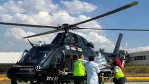 Con helicópteros al servicio de la salud, Puebla garantiza atención oportuna con 31 traslados