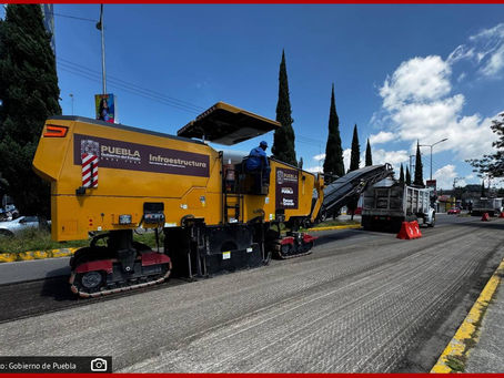 Con Módulos de Pavimentación Gobierno Estatal inicia rehabilitación del Camino Real a Cholula