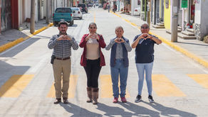 Tonantzin Fernández impulsa la rehabilitación de la calle 5 de Mayo en Santiago Mixquitla