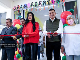 Inauguran comedor de desayunos calientes en primaria de Palmarito Tochapan