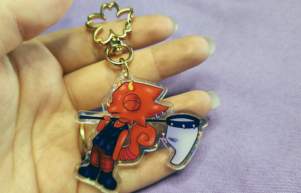 Thumbnail: ACNH: Flick and CJ Double Sided Holo Keychains
