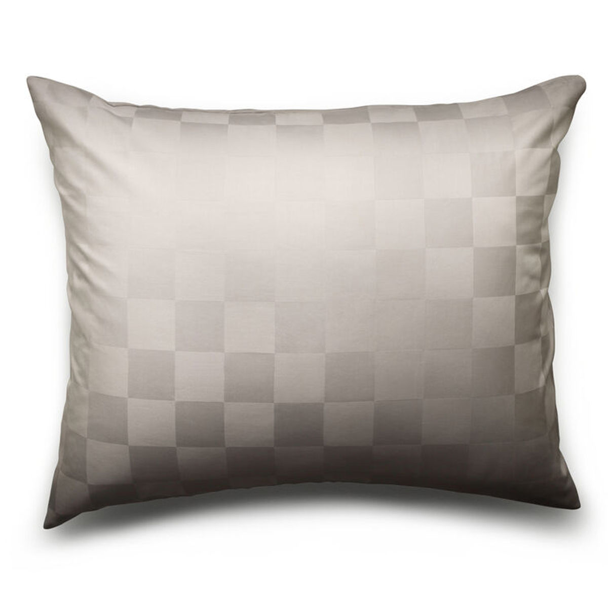 Kopfkissenbezug Satin Check Silver Grey