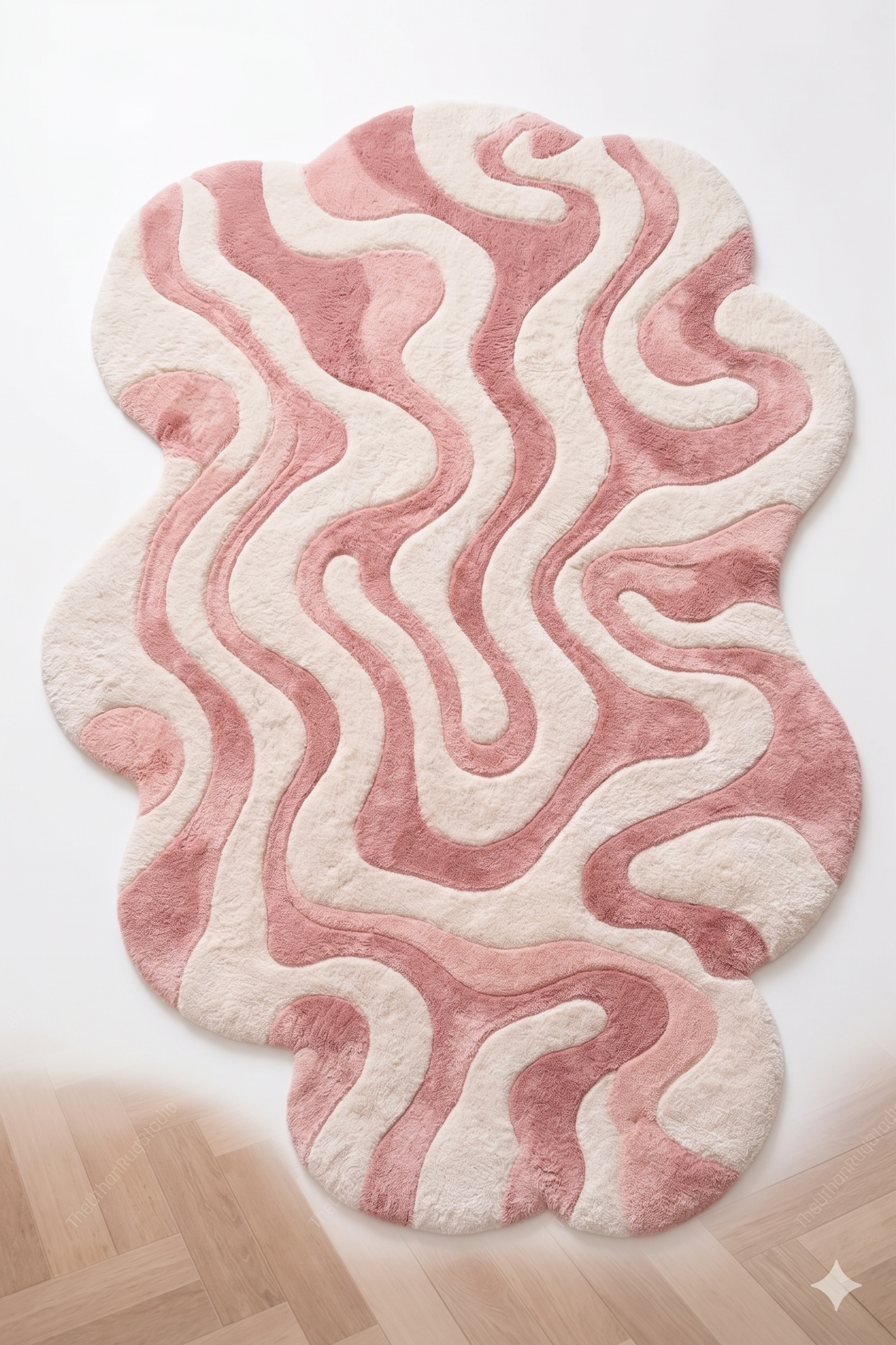 Reverie | Abstract Hand Tufted Rug | Swirl Wave Art Decor