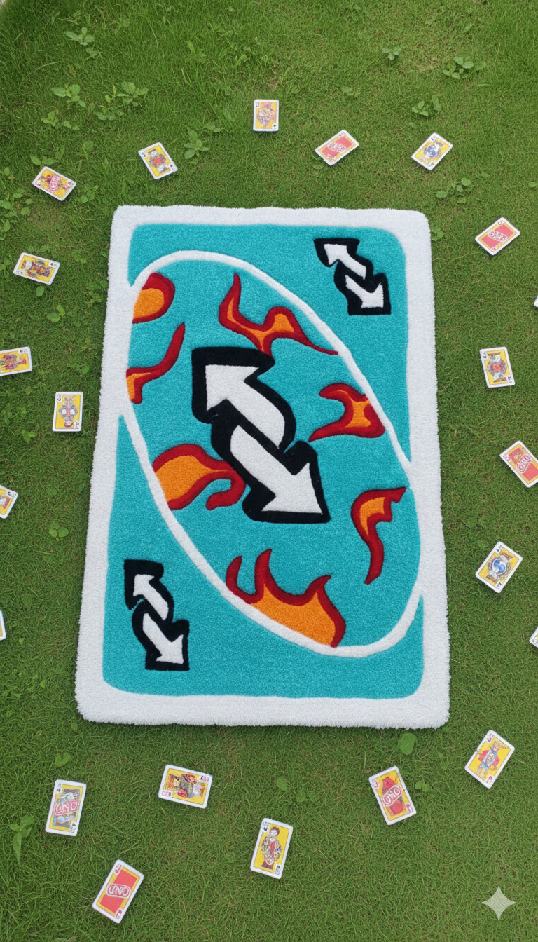 Best seller placeholder for product image of NFT handmade custom hand tufted rug. Purple primary color, Women with fruit basket on top of head. Crypto NFT