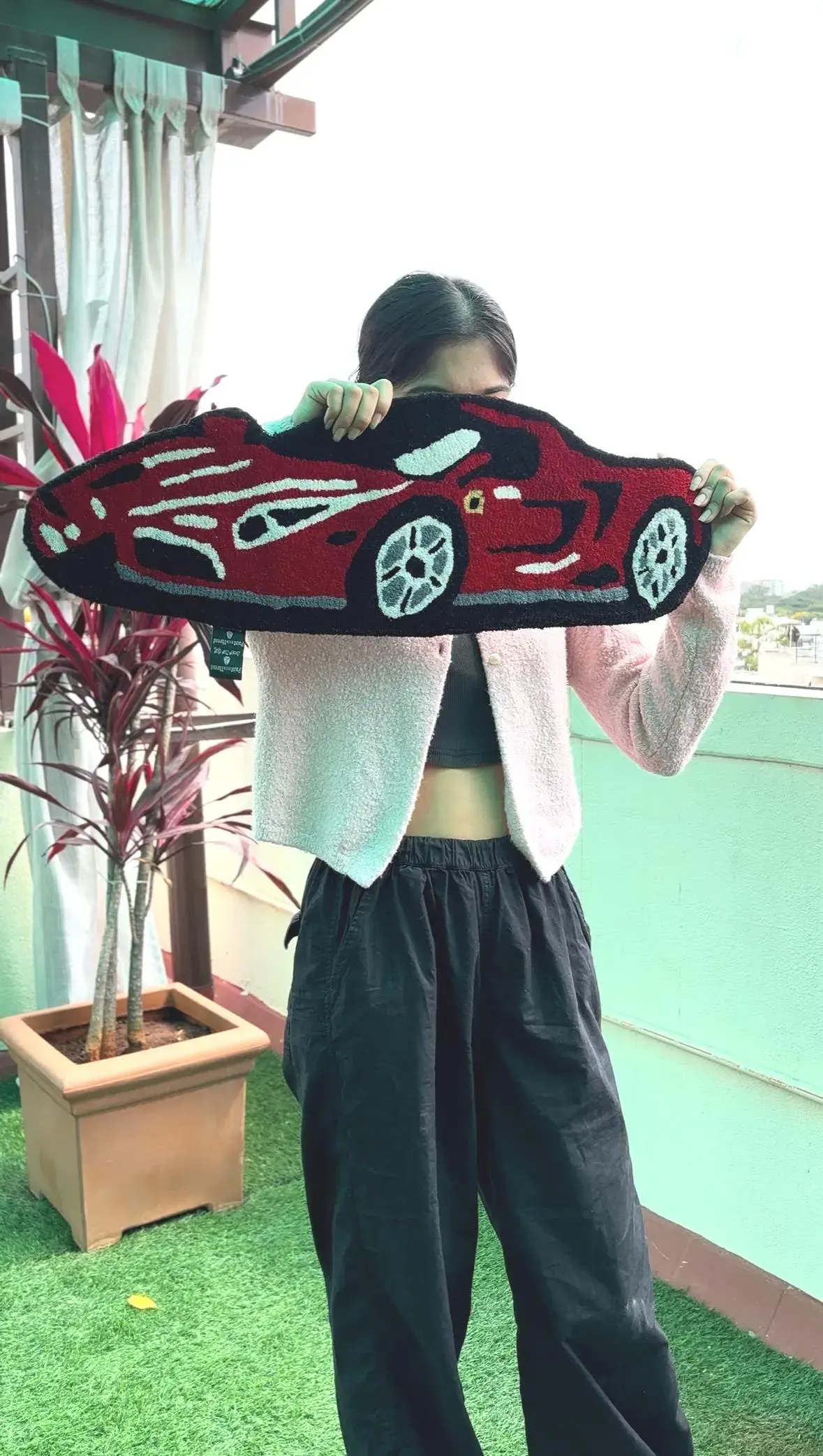 Ferrari Car Rug | Custom Handmade carpet