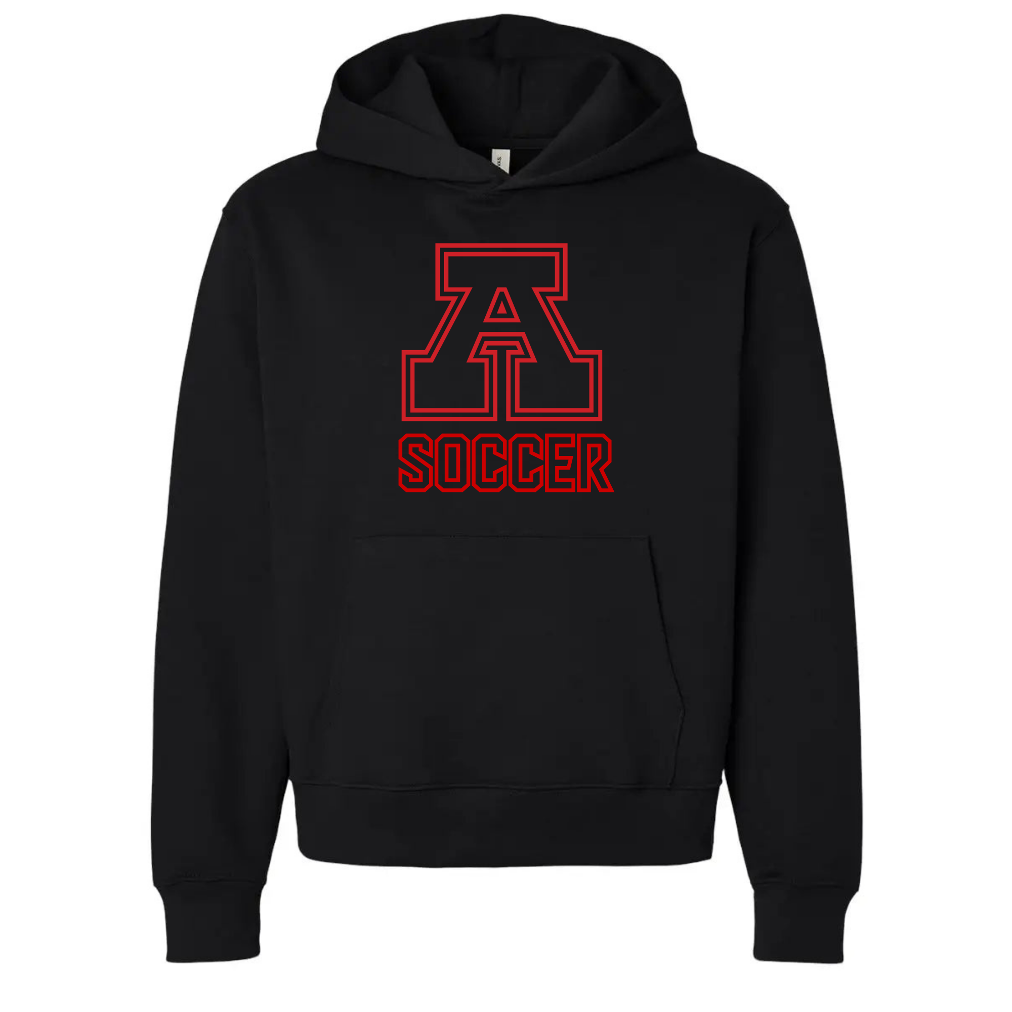 Premium Black Hoodie - Large Red Hollow A 