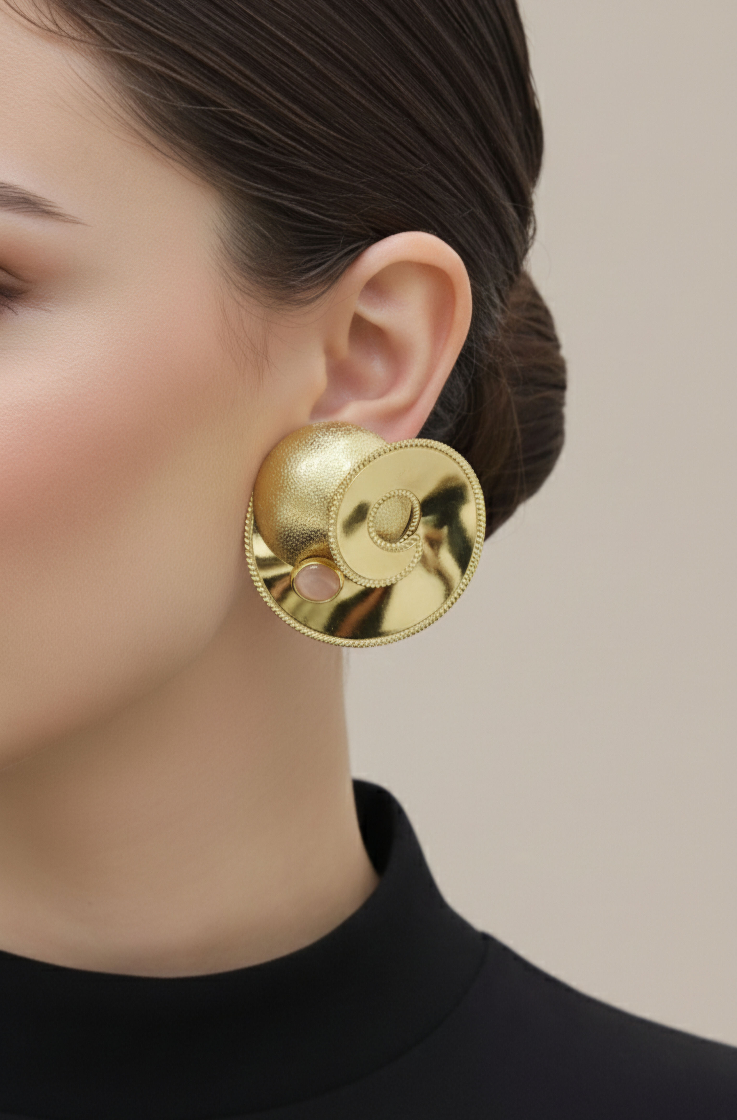 18k Gold Plated Spiral Luxe Earrings