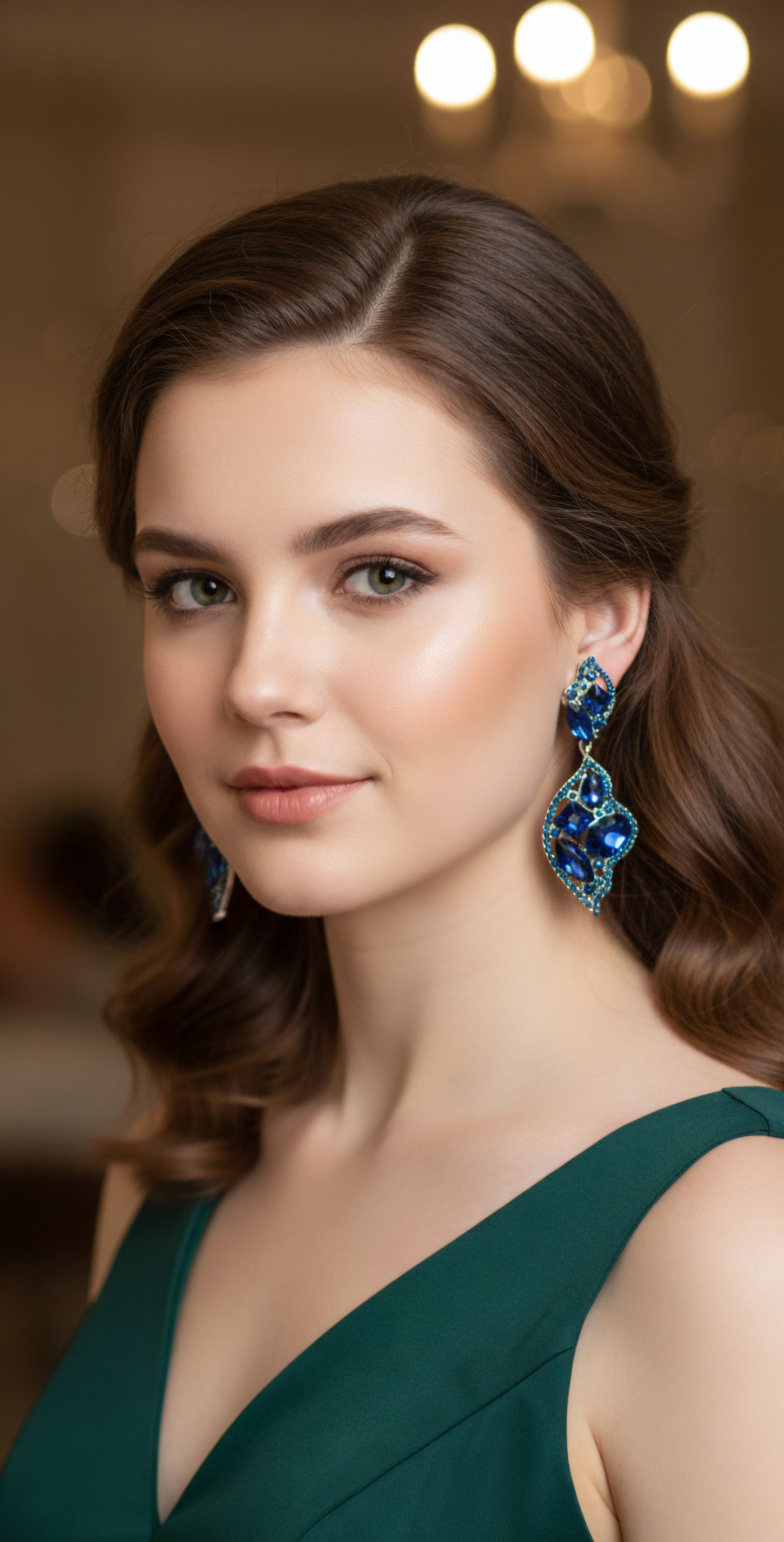 Blue Crystal Drop Earrings