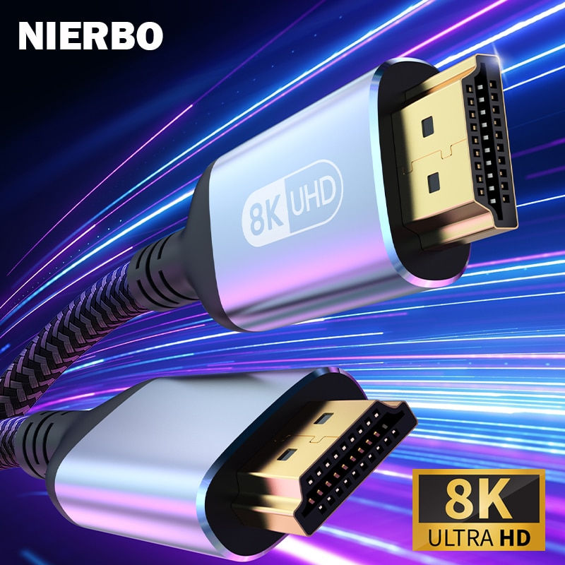 NIERBO HDMI 2.1 Cable HDMI Cord 8K 60Hz 4K 120Hz 48Gbps EARC ARC HDCP Ultra High