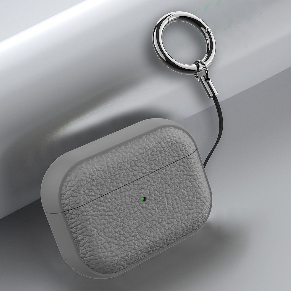 Thumbnail: for Airpods Pro 2 Pro Airpods 1 2 3 Leather Case Cover with Keychain Protective 
