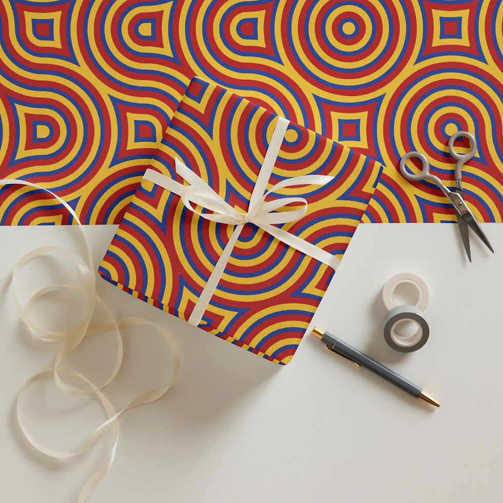 Thumbnail: Primary Retro Swirl Wrapping paper sheets
