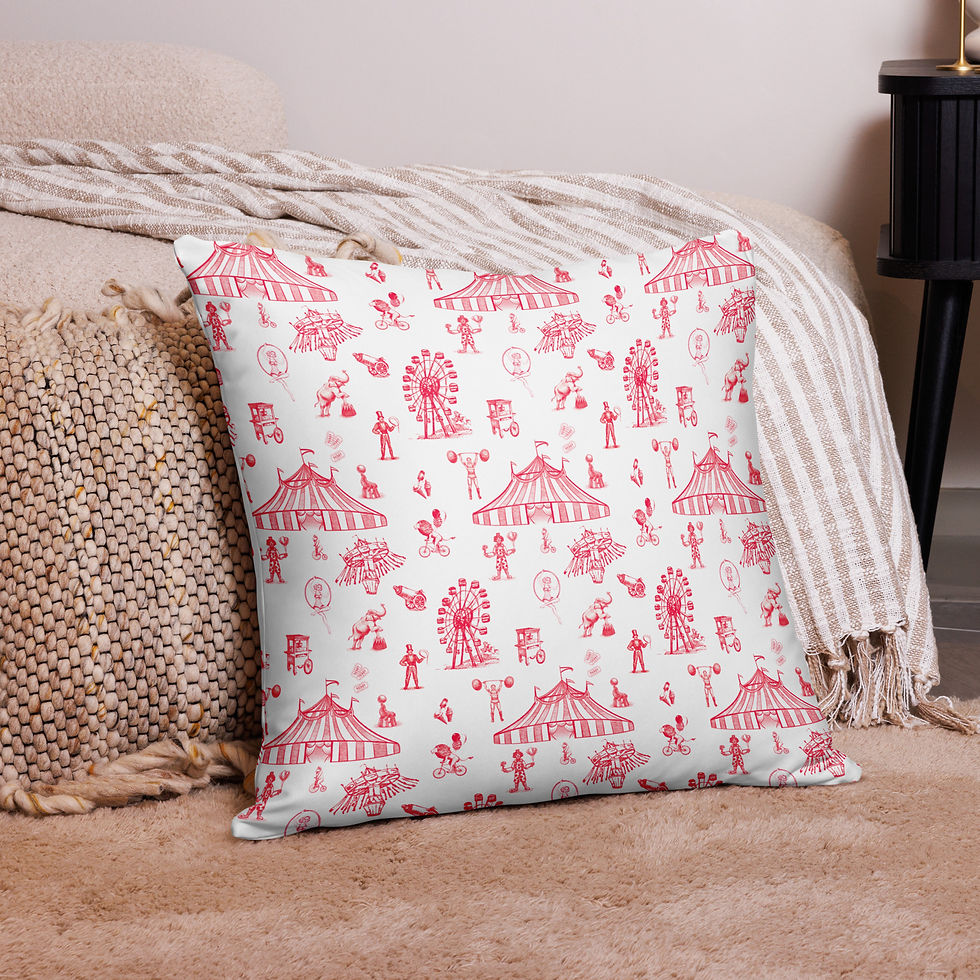 Thumbnail: Red Circus Toile Pillow Case