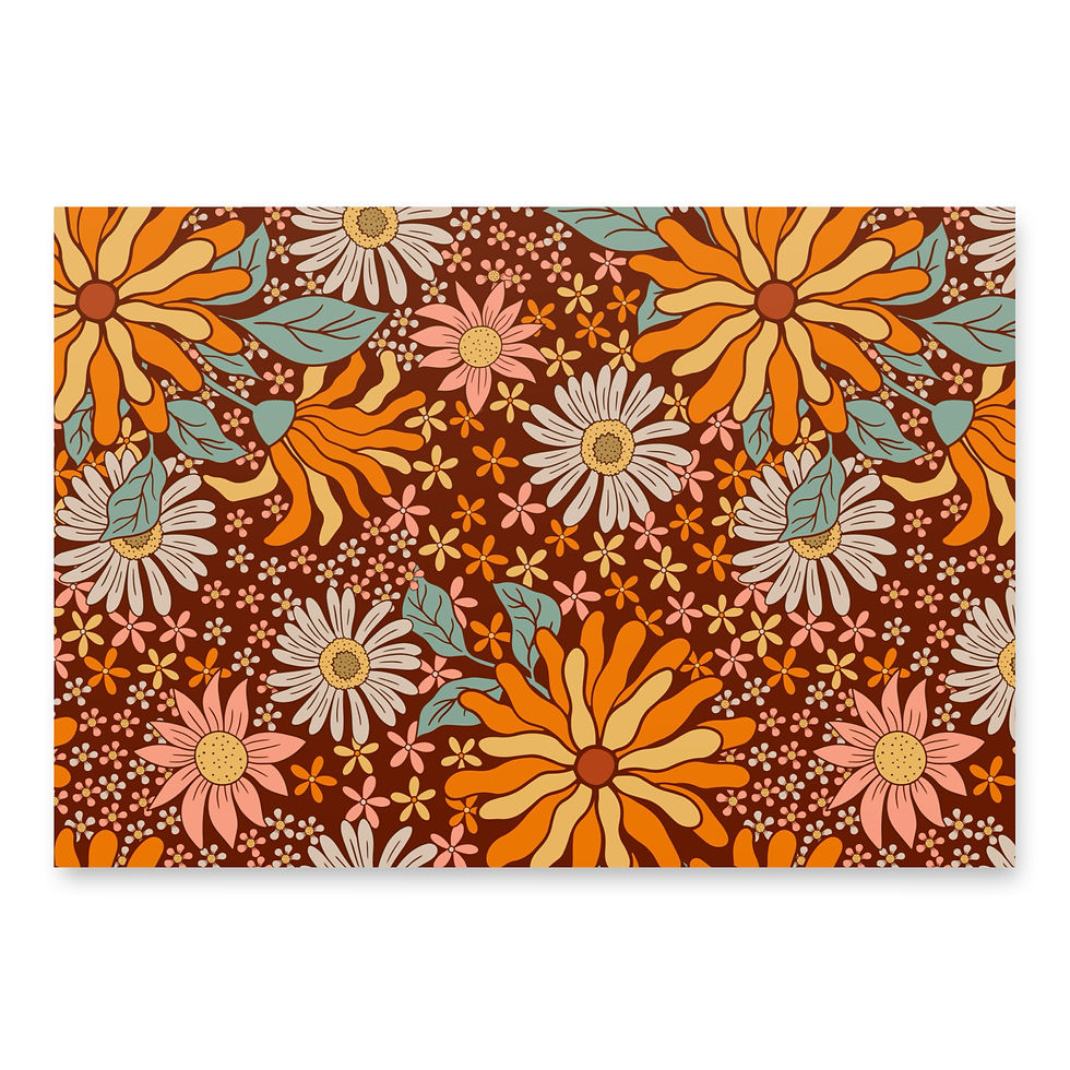 Thumbnail: Boho Peace Flowers Wrapping paper sheets