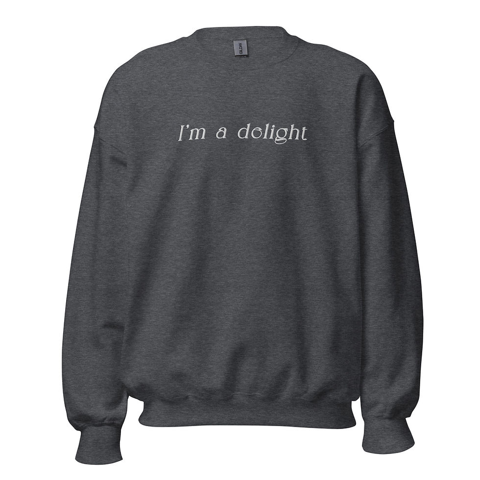 Thumbnail: I’m A Delight Embroidered Unisex Crewneck Sweatshirt