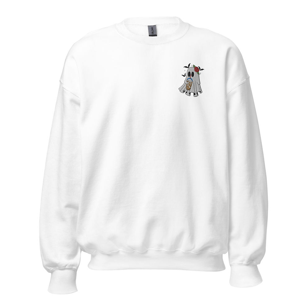 Thumbnail: Here For The Broos - Coffee Embroidered Unisex Crewneck Sweatshirt