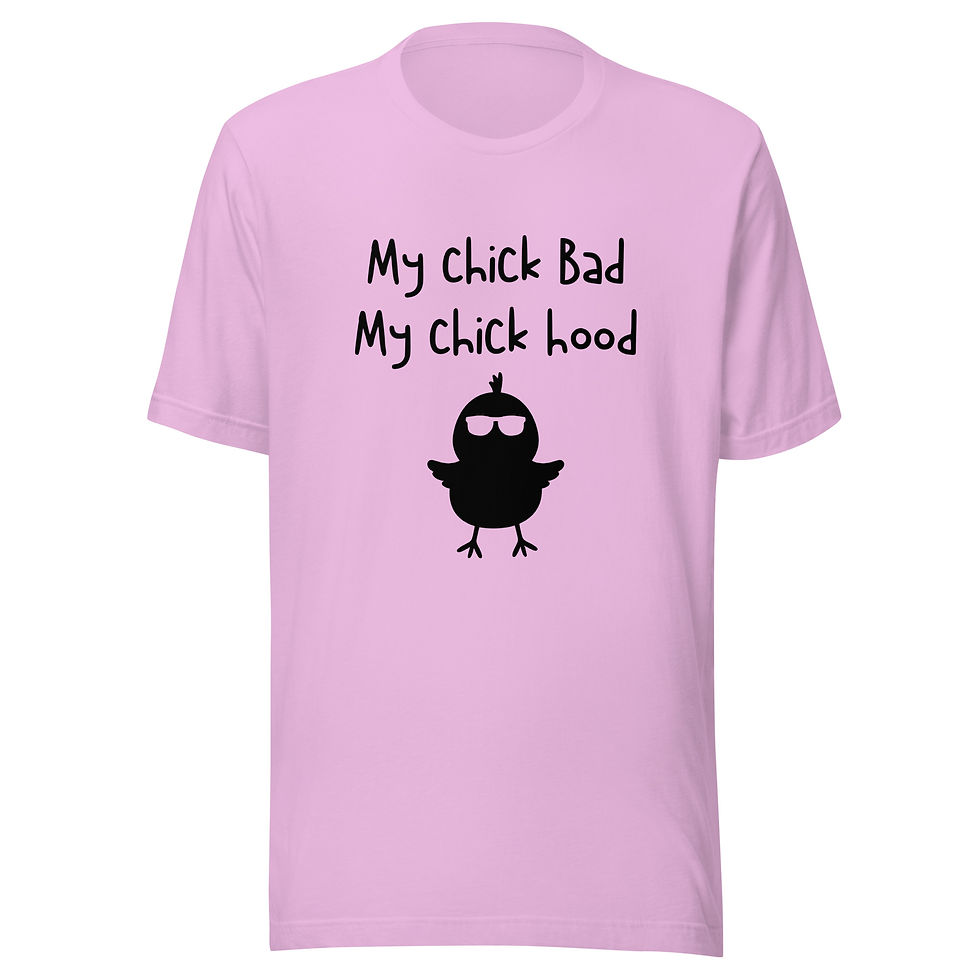 Thumbnail: My Chick Bad, My Chick Hood Unisex Hip Hop Easter Crewneck T-shirt