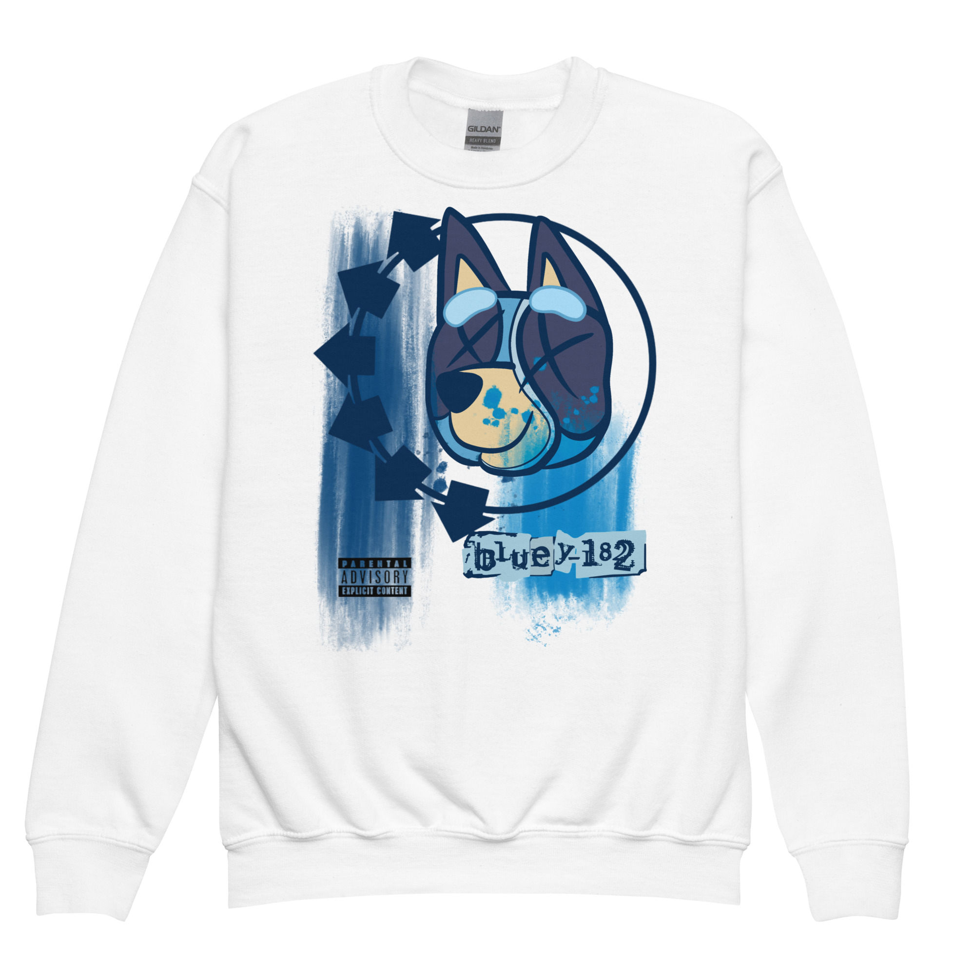 Blue-182 Youth Punk Rock Music Album Mashup Crewneck Sweatshirt