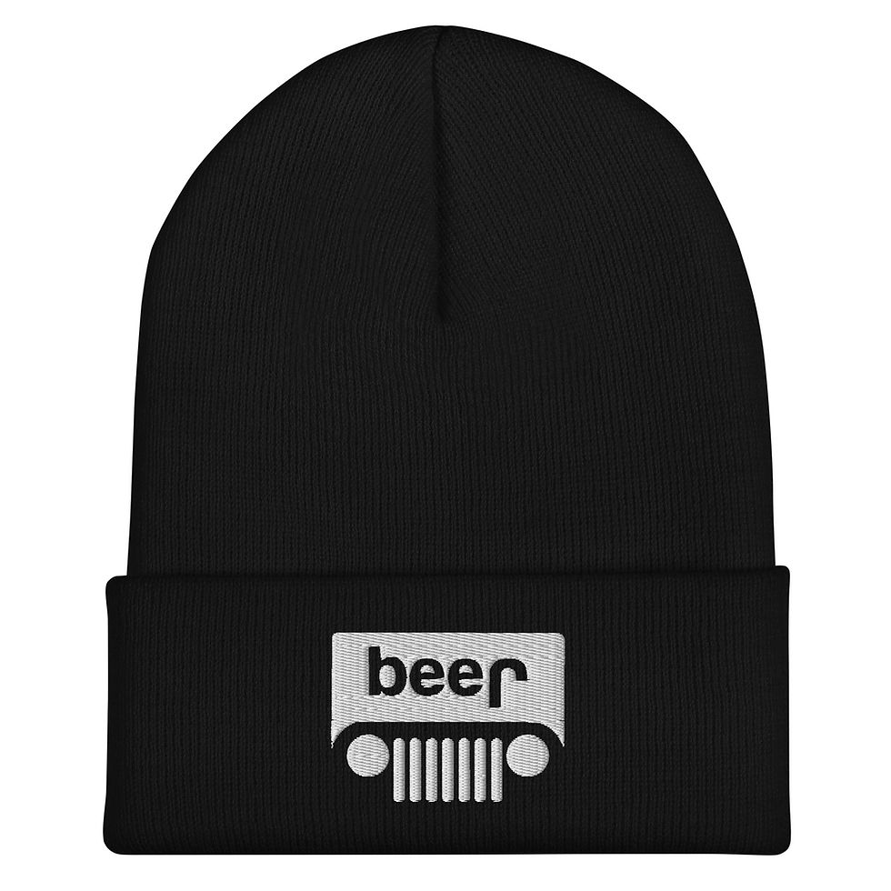 Thumbnail: Beer Vehicle Crossover Embroidered Cuffed Beanie