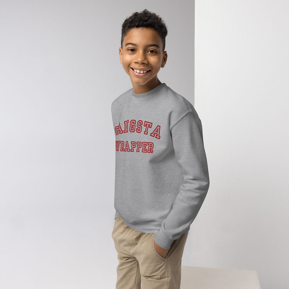 Thumbnail: Gangsta Wrapper Youth Crewneck Sweatshirt