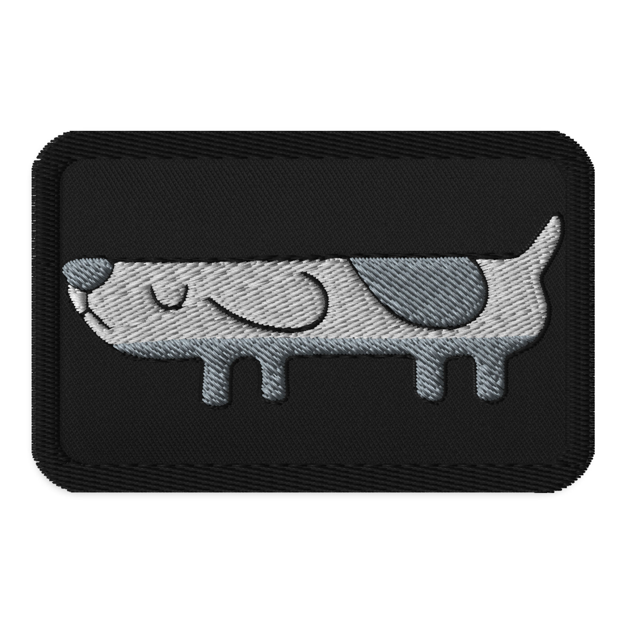 Gray Long Dog Embroidered patch