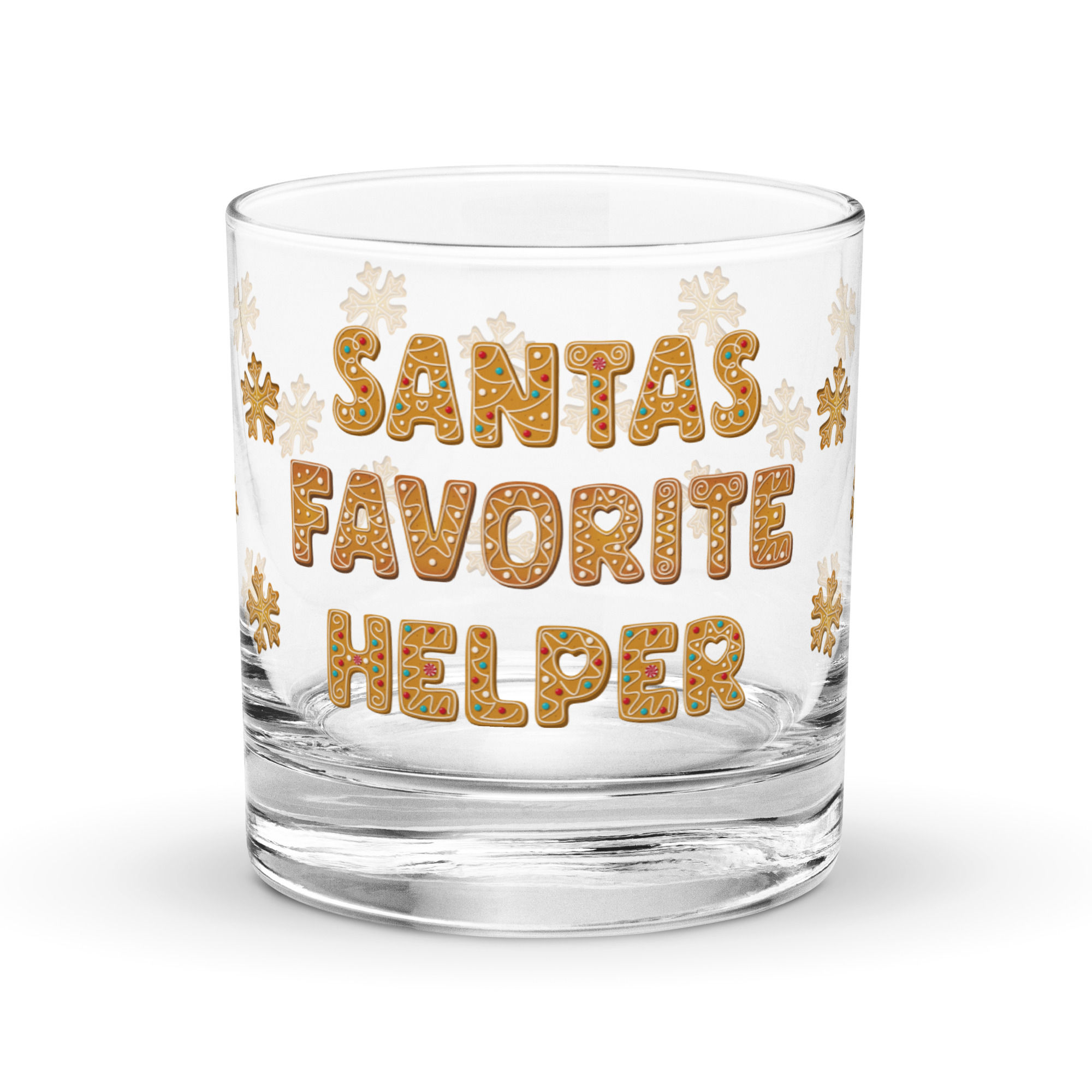 Santa’s Favorite Helper Rocks glass