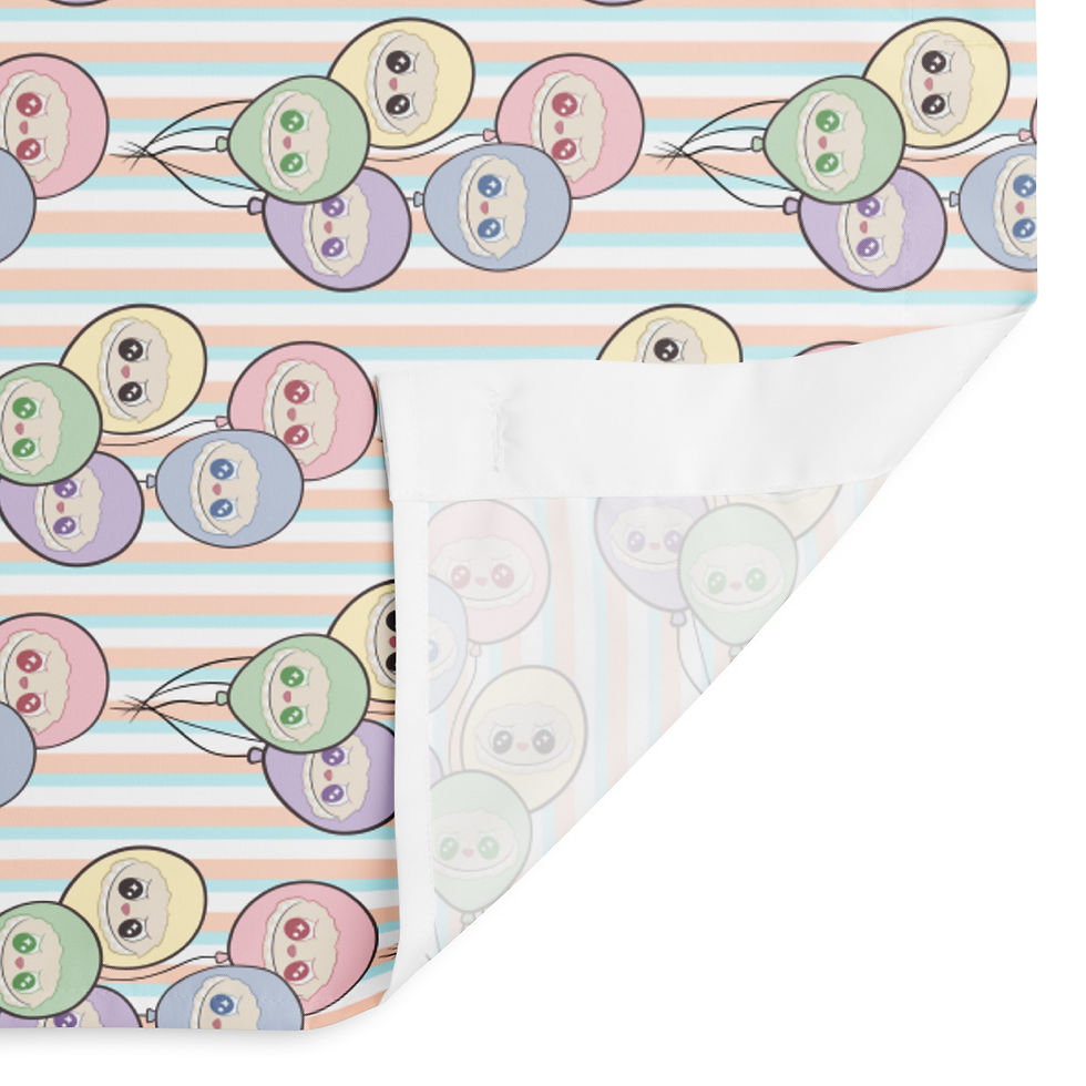 Thumbnail: Orange Stripe Labubu Balloon Shower curtain