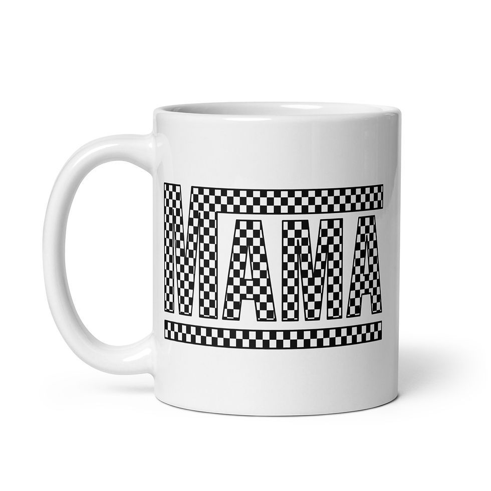 Thumbnail: Checkered Mama White glossy mug