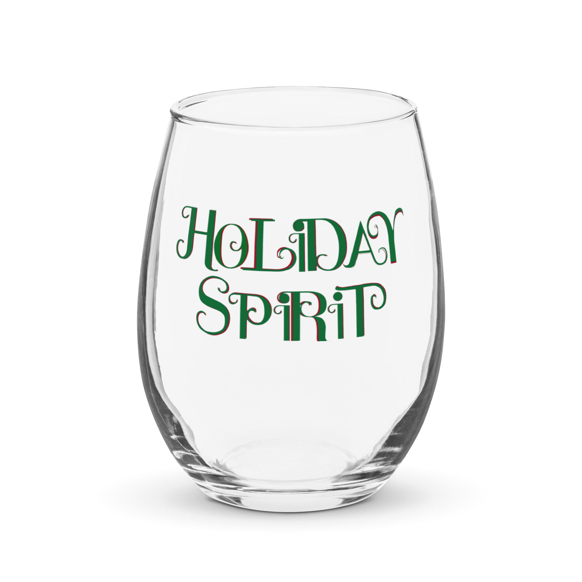 Holiday Spirit Stemless wine glass