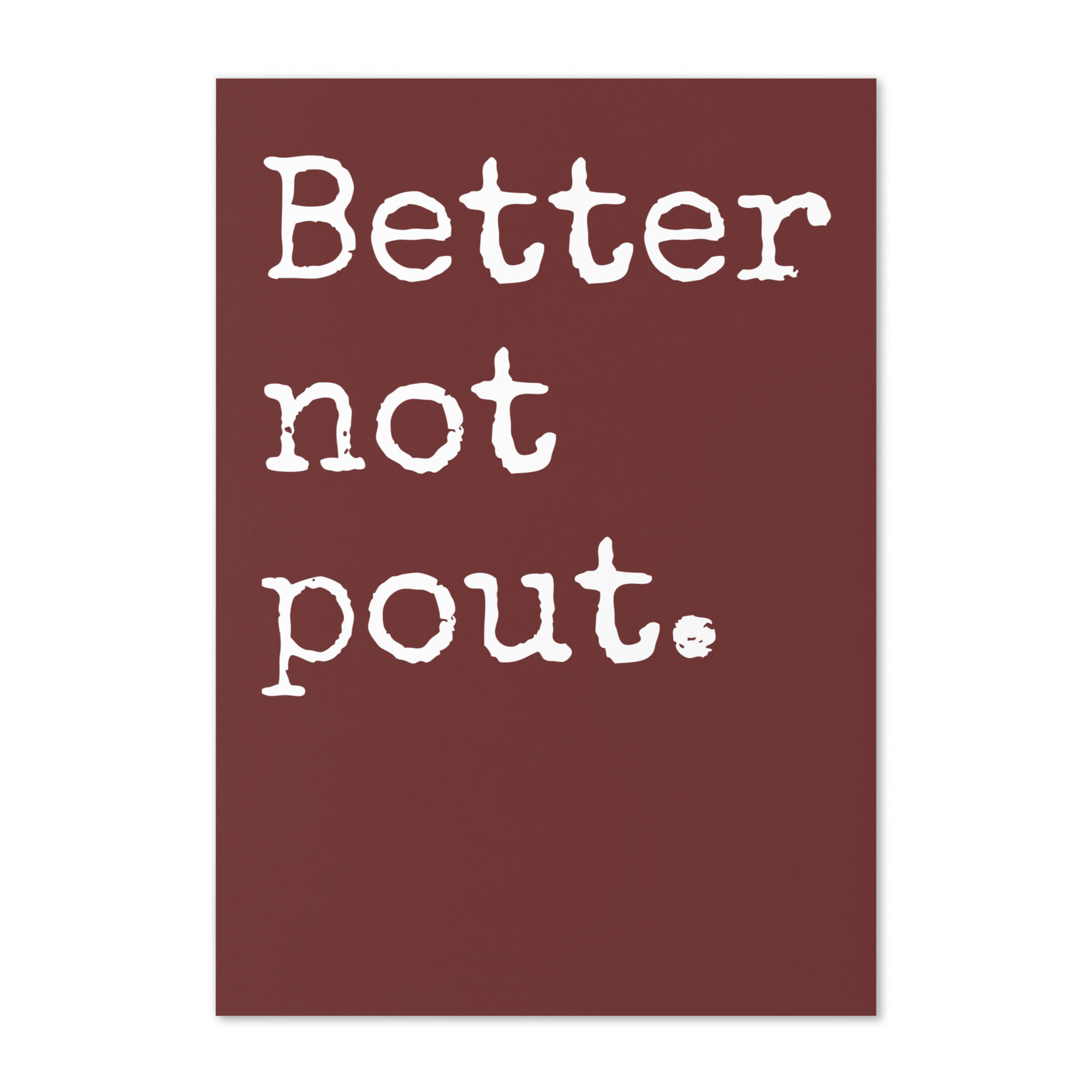 Better Not Pout Blank Greeting card