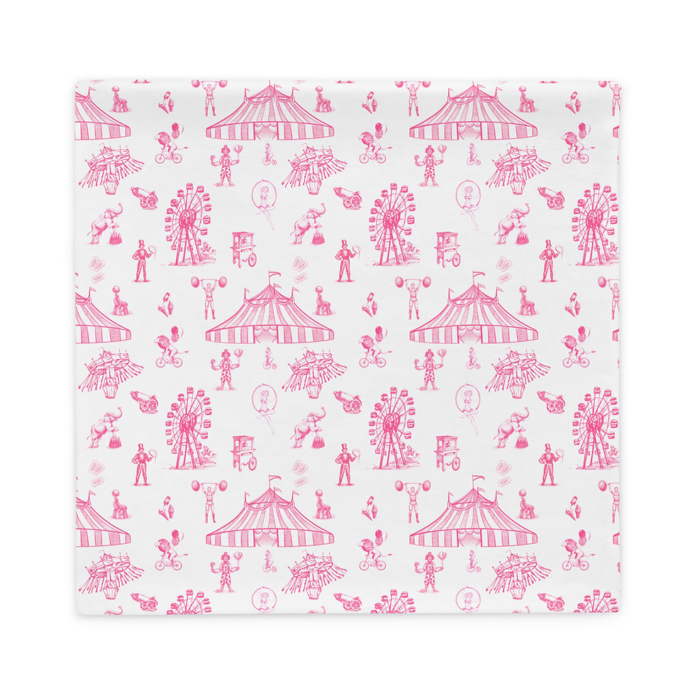 Thumbnail: Pink Circus Toile Pillow Case