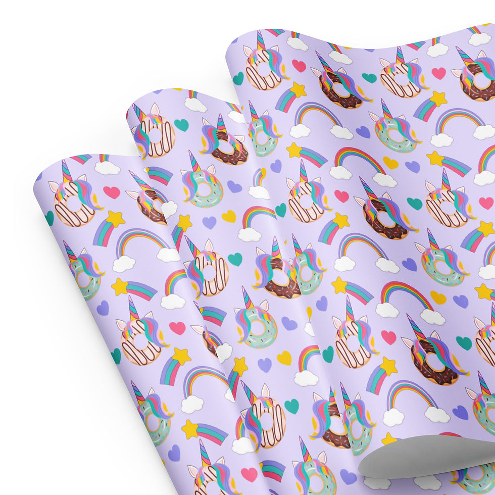 Unicorn Donut Wrapping paper sheets