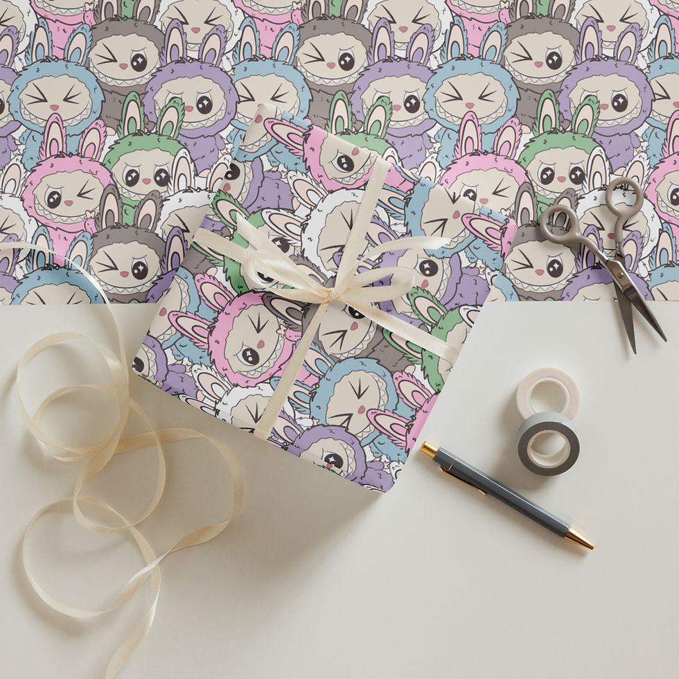 Labubu Wrapping Labubu Clan Wrapping paper sheets | Mommy’s TeeTees
