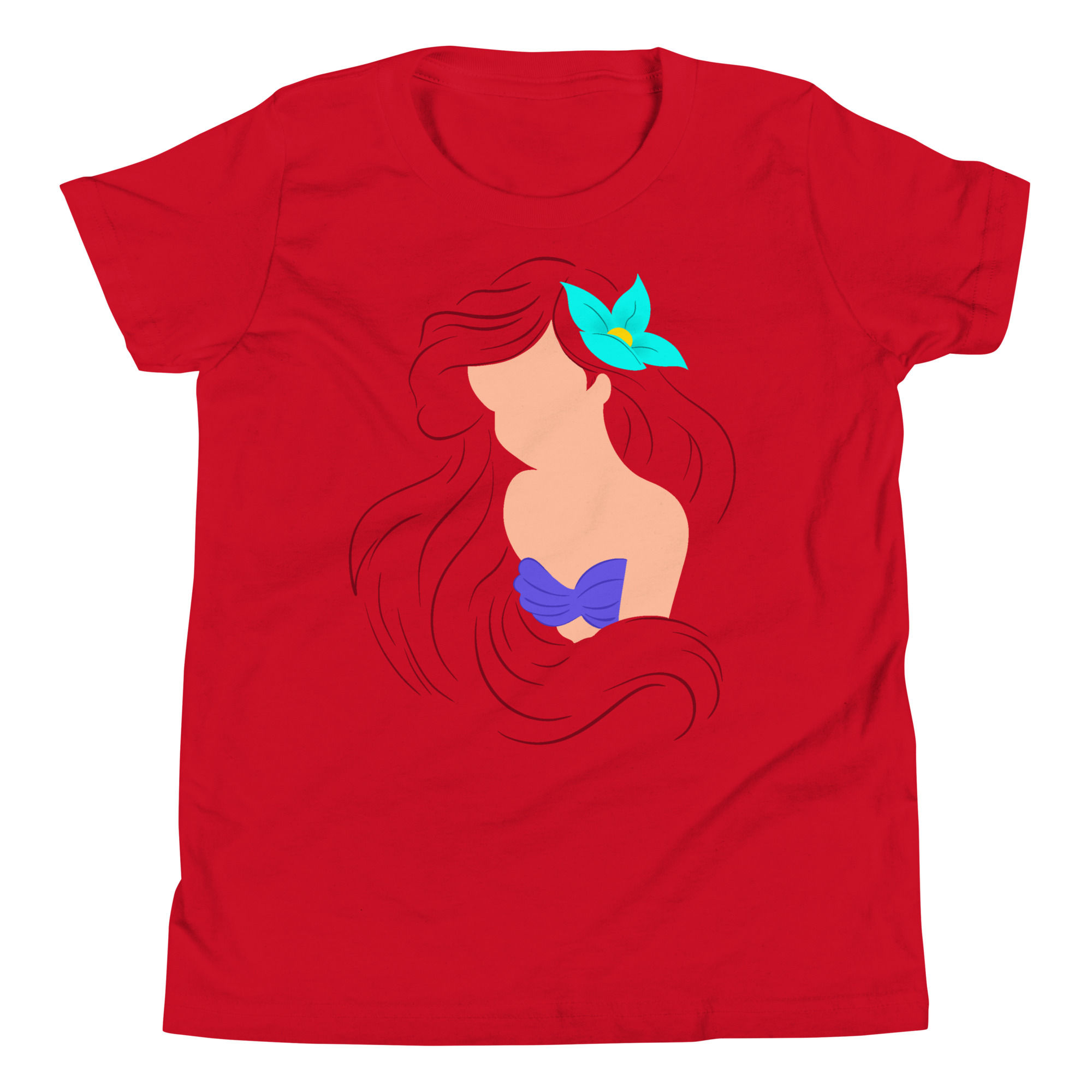 Red Headed Mermaid Youth Princess T-Shirt