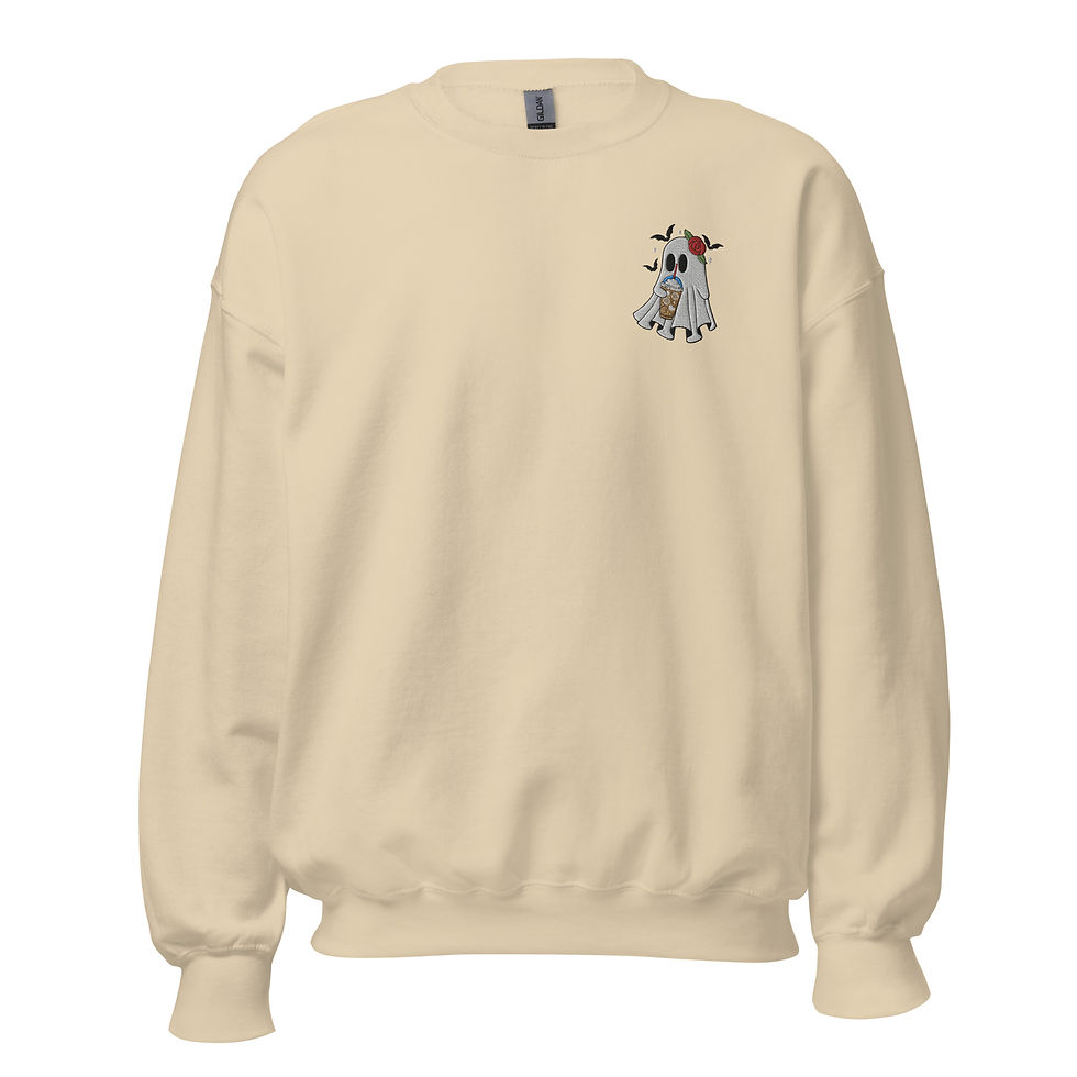 Thumbnail: Here For The Broos - Coffee Embroidered Unisex Crewneck Sweatshirt