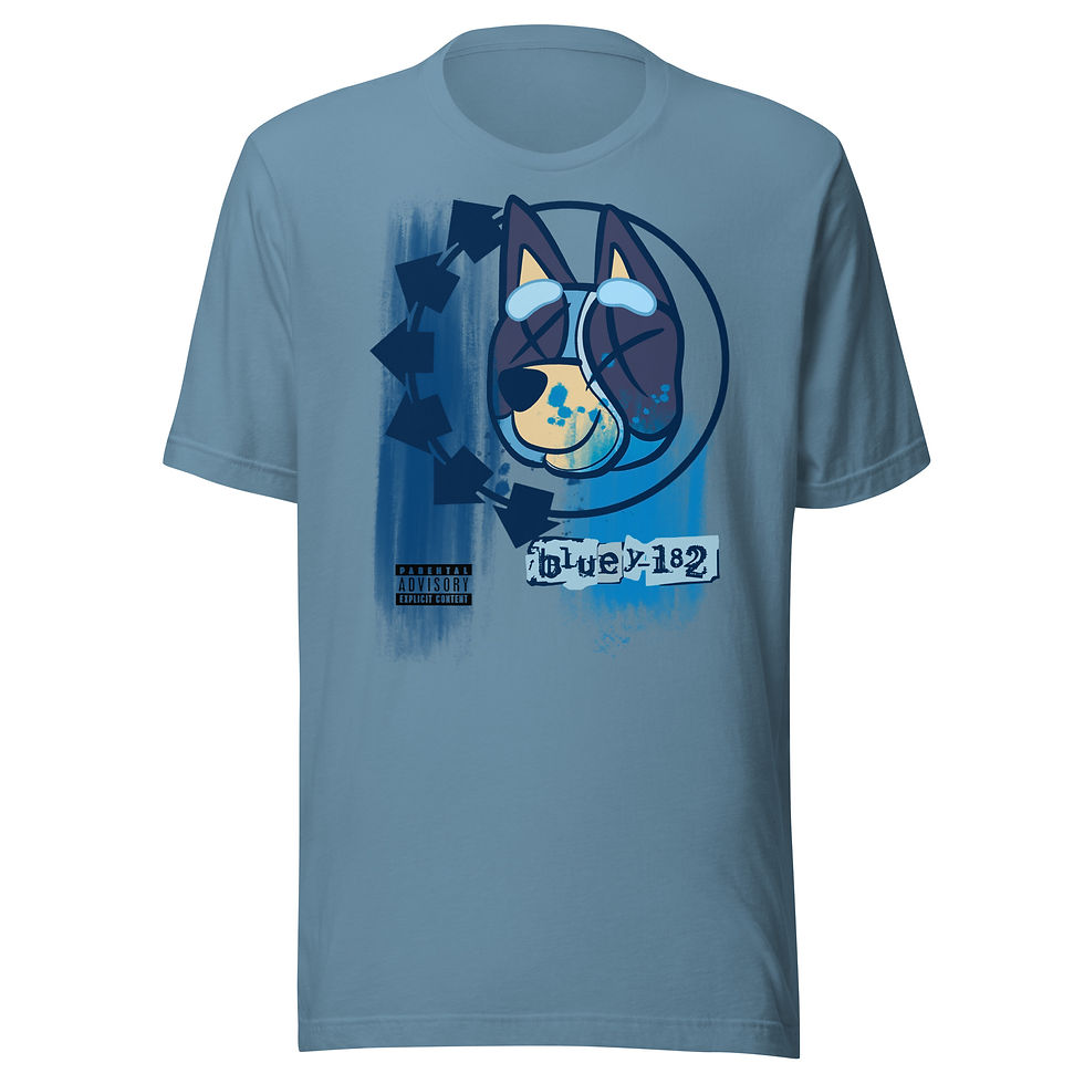 Thumbnail: Blue-182 Unisex Punk Rock Music Album Mashup T-shirt