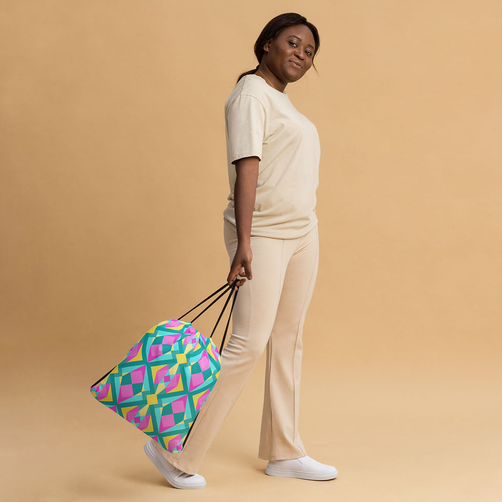 Thumbnail: Neon Geo Print Drawstring bag