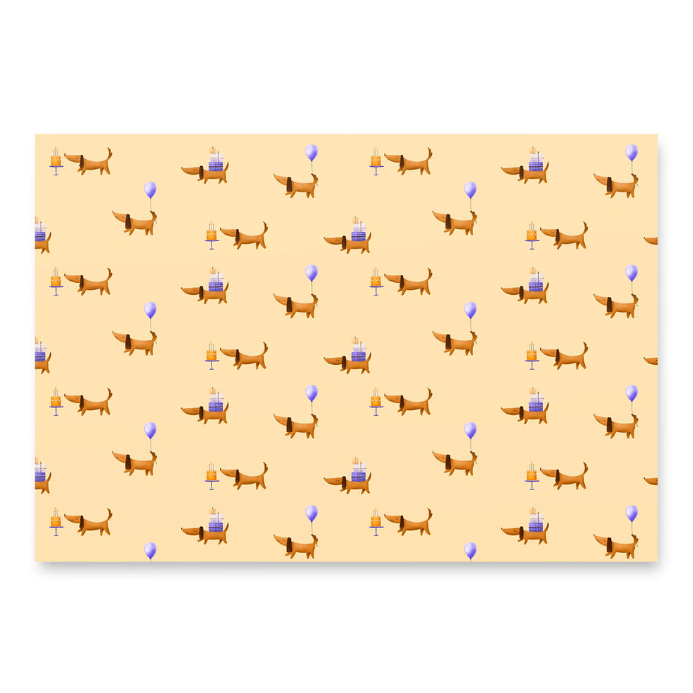 Thumbnail: Party Doxie Wrapping paper sheets
