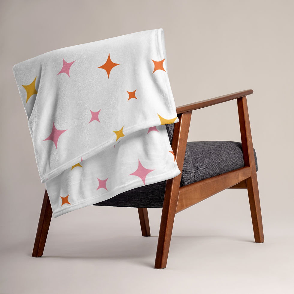 Thumbnail: Retro Stars Throw Blanket