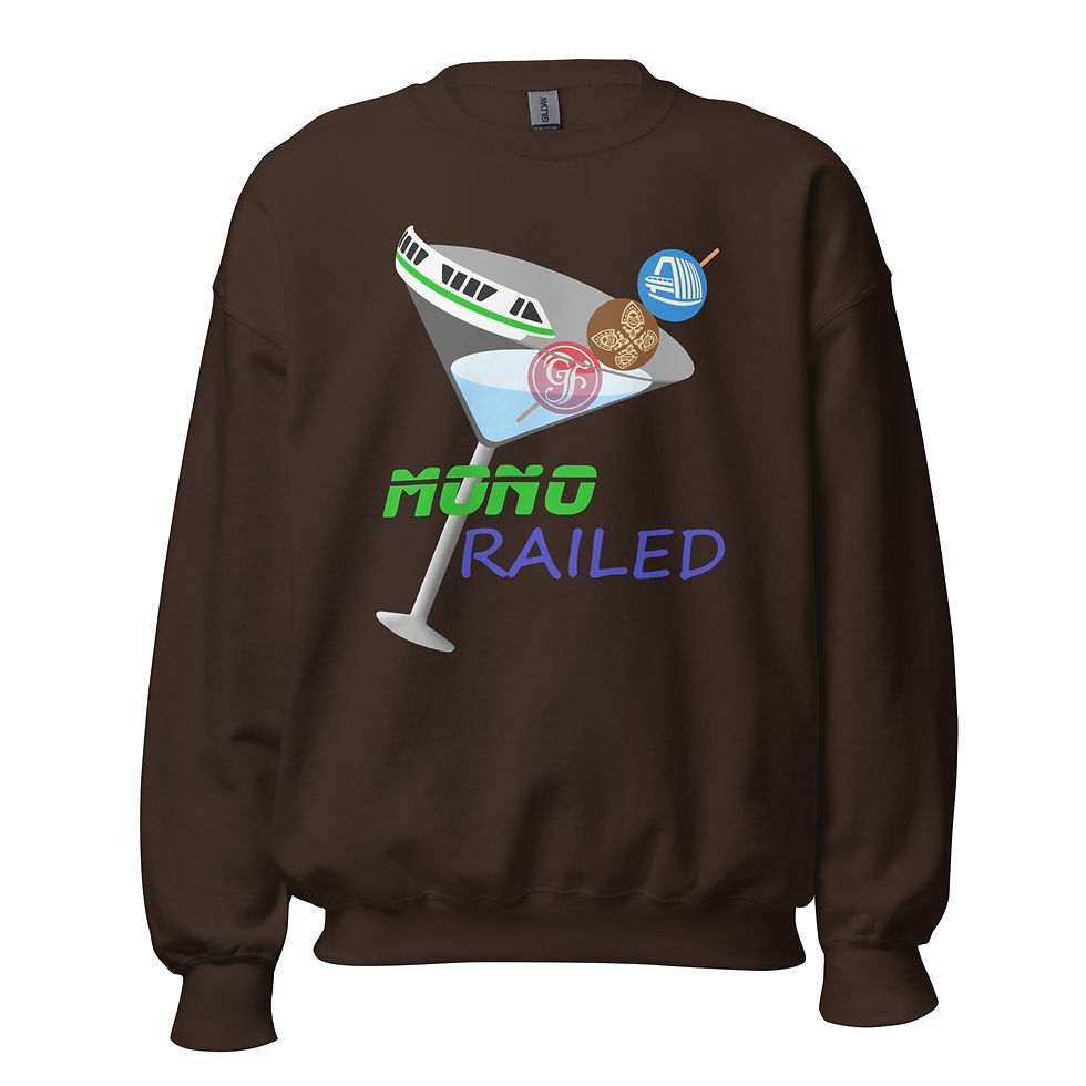 Thumbnail: Mono-Railed Disney Theme Park Bar Crawl Unisex Crewneck Sweatshirt