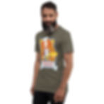 Unisex t-shirt with horror-themed mashup artwork